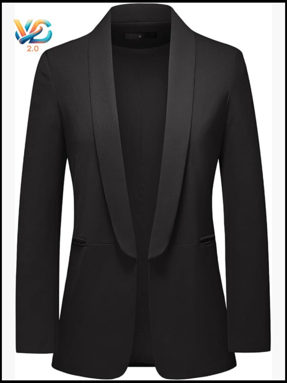 Women's Slim Fit Blazer Shawl Collar Long Sleeve Open Front Office Jacket